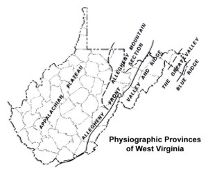 wv phisiographic provinces map