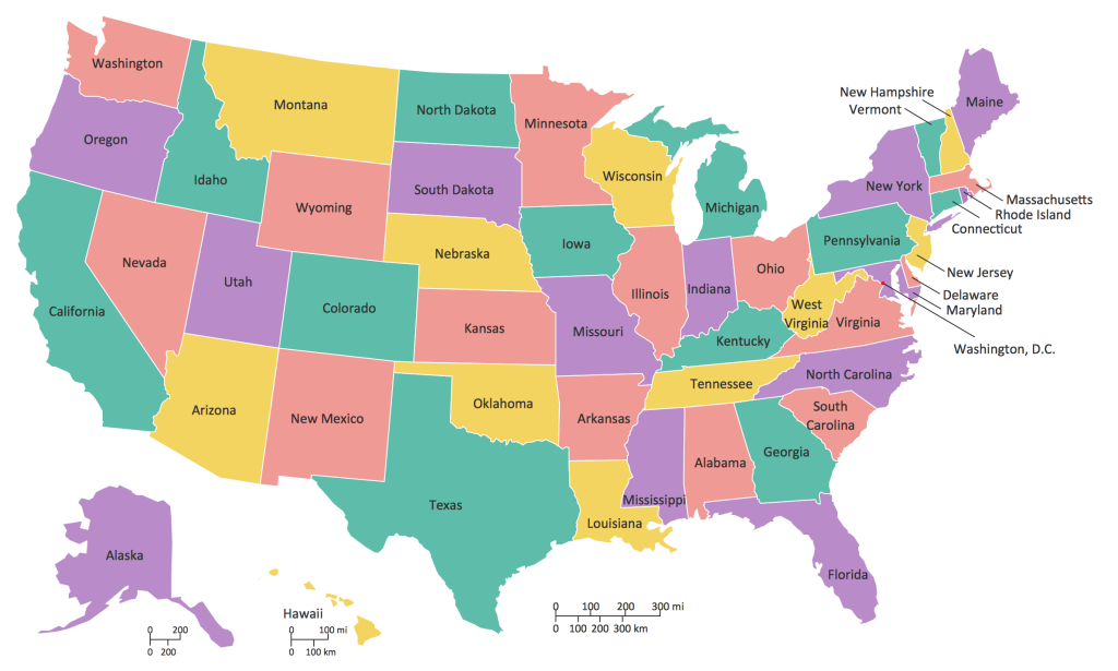 map us states